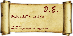 Dojcsák Erika névjegykártya