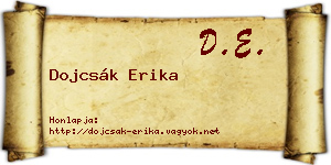Dojcsák Erika névjegykártya